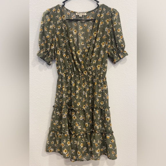 Inspired Hearts Olive Floral Mini Dress - Picture 1 of 4